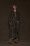 Mutedance 24 Autumn and Winter Collarless Belt Wool Coat MD-MD24FW40-OLIVE GREEN MD24FW39